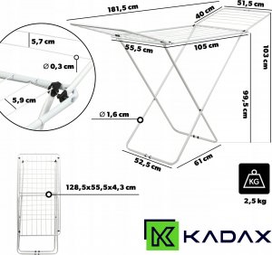 Suszarka na pranie Kadax Suszarka Na Pranie Do Ubrań Bielizny Stojąca 3