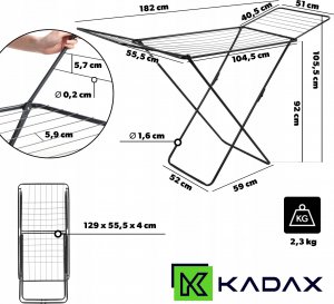 Suszarka na pranie Kadax Suszarka Na Pranie Ubrania Bieliznę Stojąca Balkon 3