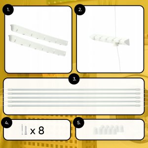 Suszarka na pranie Kadax Suszarka Na Pranie Ubrania Sufitowa 5 Prętów 120cm 5