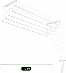 Suszarka na pranie Kadax Suszarka Na Pranie Ubrania Sufitowa 5 Prętów 170cm 9
