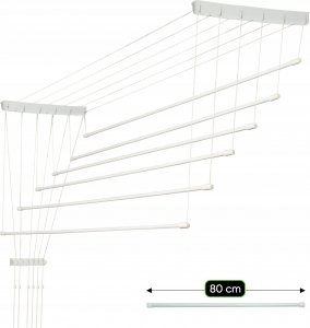 Suszarka na pranie Kadax Suszarka Na Pranie Do Ubrań Sufitowa 6 Prętów 80cm 8