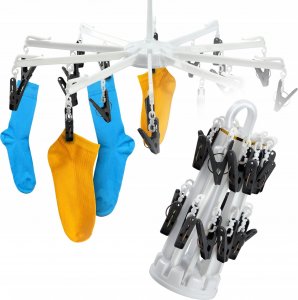 Suszarka na pranie Kadax Suszarka Wieszak Na Bieliznę Skarpetki 16 Klipsów 2