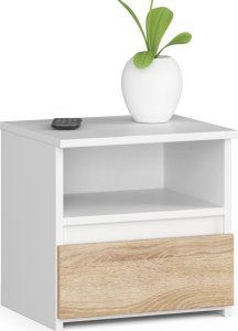 Fabryka Mebli Akord Szafka nocna CL1 40 cm 1 szuflada - biała - dąb sonoma 1