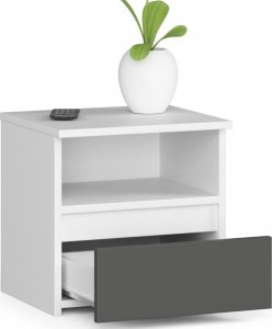 Fabryka Mebli Akord Szafka nocna CL1 40 cm 1 szuflada - biała - grafit szary 2