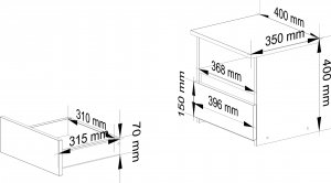 Fabryka Mebli Akord Szafka nocna CL1 40 cm 1 szuflada - biała - grafit szary 3