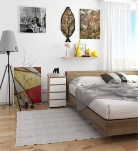 Fabryka Mebli Akord Komoda CL4 40 cm 4 szuflady - dąb sonoma - biały 4