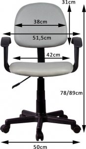 Krzesło biurowe Fabryka Mebli Akord Fotel dziecięcy FD-3 materiałowy - Czerwony 3