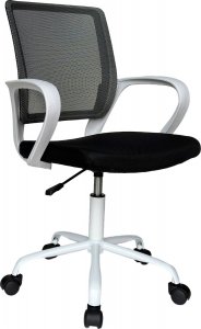 Krzesło biurowe Fabryka Mebli Akord Fotel dziecięcy FD-6 materiałowy - Biały-Czarny 1