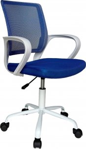 Krzesło biurowe Fabryka Mebli Akord Fotel dziecięcy FD-6 materiałowy - Biały-Niebieski 1