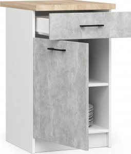 Fabryka Mebli Akord SZAFKA KUCHENNA OLIWIA S 50cm 1D 1S BIAŁA-BETON 2