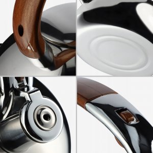 Kadax Czajnik Na Gaz Z Gwizdkiem Stalowy 2,5L Srebrny 5