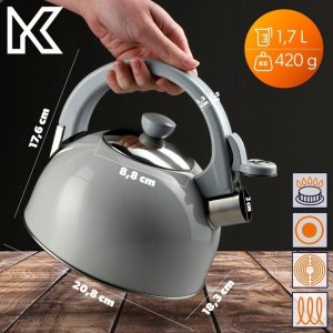 Kadax Czajnik Na Gaz Indukcja Z Gwizdkiem Stalowy 1,7L 5