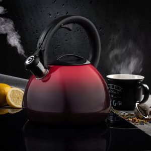 Kadax Czajnik Na Gaz Indukcję Z Gwizdkiem Czerwony 2,6L 4