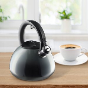 Kadax Czajnik Na Gaz Indukcję Z Gwizdkiem Szary 2,6L 11