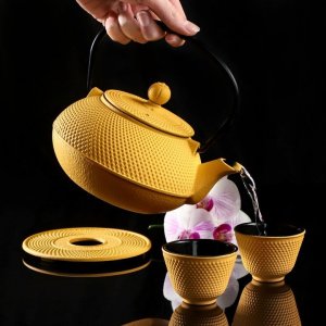 Kadax Czajnik Żeliwny Zestaw Zaparzacz Czarki Do Herbaty 3