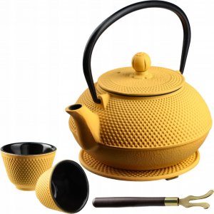 Kadax Czajnik Żeliwny Zestaw Zaparzacz Czarki Do Herbaty 10