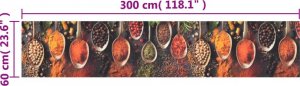 vidaXL Dywanik kuchenny, wzór w łyżeczki z przyprawami, 60x300 cm 5