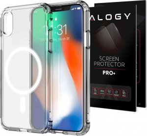 Alogy Etui ochronne na telefon Alogy MagSafe Clear Case do Apple iPhone X / XS Przezroczyste + Szkło 1