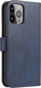Hurtel Etui portfel z klapką podstawką do iPhone 15 Pro Max Magnet Case - niebieskie 4