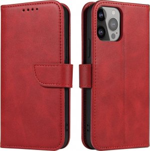 Hurtel Etui portfel z klapką podstawką do iPhone 15 Plus Magnet Case - czerwone 1