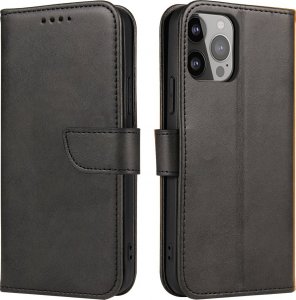 Hurtel Etui portfel z klapką podstawką do iPhone 15 Pro Max Magnet Case - czarne 1