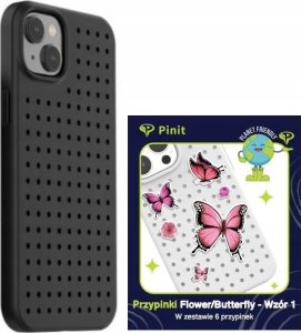 Pinit Zestaw Etui Pinit Dynamic + Flower/ Butterfly Pin iPhone 14 Plus 6.7" czarny/black wzór 1 2