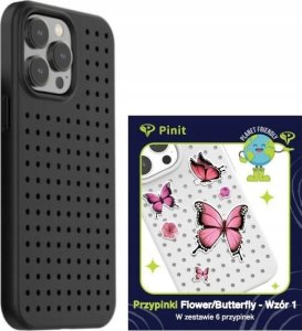 Pinit Zestaw Etui Pinit Dynamic + Flower/ Butterfly Pin iPhone 14 Pro 6.1" czarny/black wzór 1 2