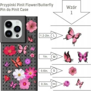 Pinit Zestaw Etui Pinit Dynamic + Flower/ Butterfly Pin iPhone 14 Pro Max 6.7" czarny/black wzór 1 5