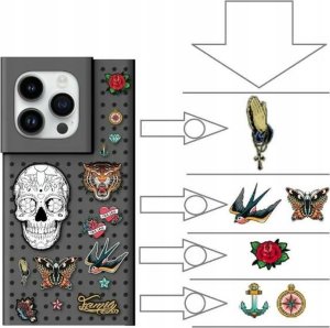 Pinit Zestaw Etui Pinit Dynamic + Tattoo Pin iPhone 14 Pro 6.1" czarny/black wzór 2 5