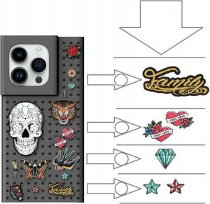 Pinit Zestaw Etui Pinit Dynamic + Tattoo Pin iPhone 14 Pro Max 6.7" czarny/black wzór 1 5