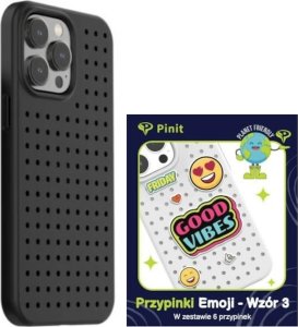 Pinit Zestaw Etui Pinit Dynamic + Emoji Pin iPhone 14 Pro 6.1" czarny/black wzór 3 2