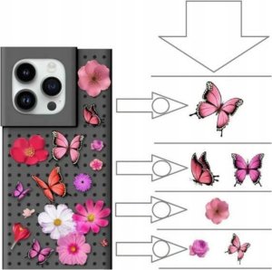 Pinit Zestaw Etui Pinit Dynamic + Flower/ Butterfly Pin iPhone 14 6.1" czarny/black wzór 1 5