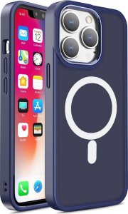 Hurtel Pancerne magnetyczne etui iPhone 14 Pro Max MagSafe Color Matte Case - niebieskie 1