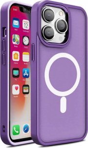 Hurtel Pancerne magnetyczne etui iPhone 14 Pro Max MagSafe Color Matte Case - fioletowe 1