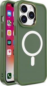 Hurtel Pancerne magnetyczne etui iPhone 14 Pro Max MagSafe Color Matte Case - zielone 1