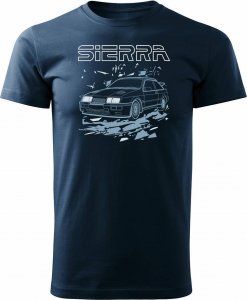 Topslang Koszulka z samochodem Ford Sierra RS 500 z Fordem Sierra RS 500 cosworth męska granatowa M 1