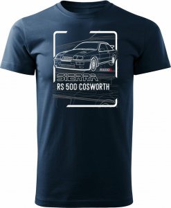 Topslang Koszulka z samochodem Ford Sierra RS 500 z Fordem Sierra RS 500 cosworth męska granatowa XXL 1