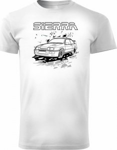 Topslang Koszulka z samochodem Ford Sierra RS 500 z Fordem Sierra RS 500 cosworth męska biała XXL 1