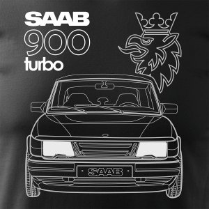 Topslang Koszulka z samochodem SAAB 900 Turbo saab krokodyl męska czarna XL 2