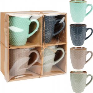 Siaki Collection Kubek ceramiczny do picia kawy herbaty komplet kubków 4 sztuki 270 ml 1