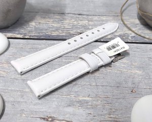 JVD Skórzany pasek do zegarka 12 mm R41304-12 biały 2