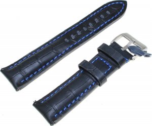 Diloy Skórzany pasek do zegarka 22 mm Diloy 395.22.52 czarny niebieski 1