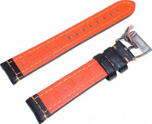 Diloy Skórzany pasek do zegarka 20 mm 393.20.56 czarny pomarańczowy 2