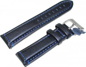 Diloy Skórzany pasek do zegarka 24 mm Diloy 393.24.52 czarny niebieski 1