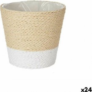 Ibergarden Doniczka Biały Sznurek Plastikowy 14 x 12,5 x 14 cm (24 Sztuk) 1