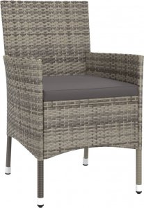 vidaXL 3-cz. zestaw mebli ogrodowych z poduszkami, szary, polirattan 4