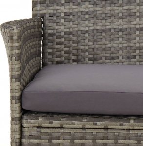 vidaXL 3-cz. zestaw mebli ogrodowych z poduszkami, szary, polirattan 6