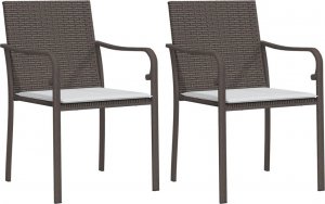 vidaXL 3-cz. zestaw mebli ogrodowych z poduszkami, polirattan i stal 4