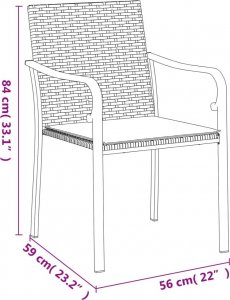 vidaXL 3-cz. zestaw mebli ogrodowych z poduszkami, polirattan i stal 10