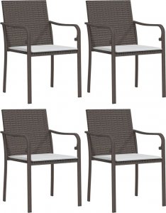 vidaXL 5-cz. zestaw mebli ogrodowych z poduszkami, polirattan i stal 4